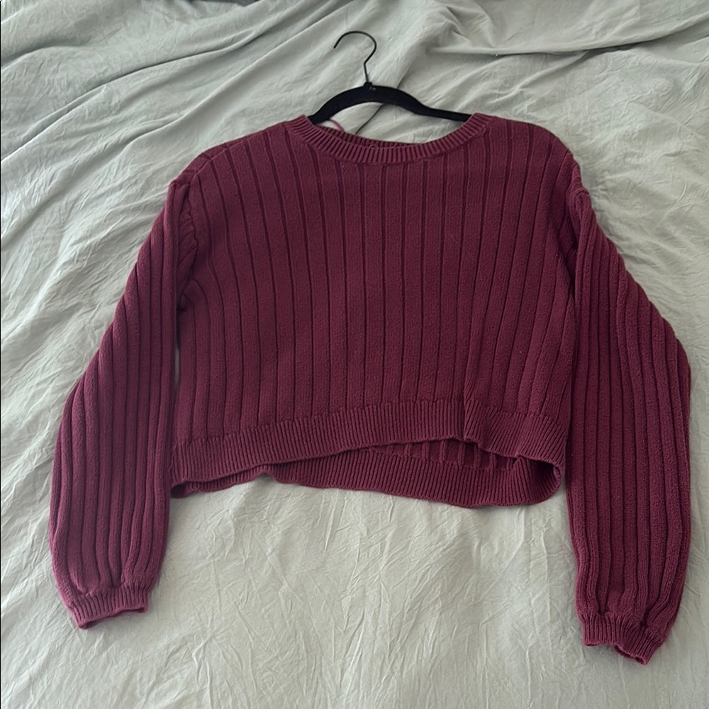 Women's Ribbed Sweater - Burgundy